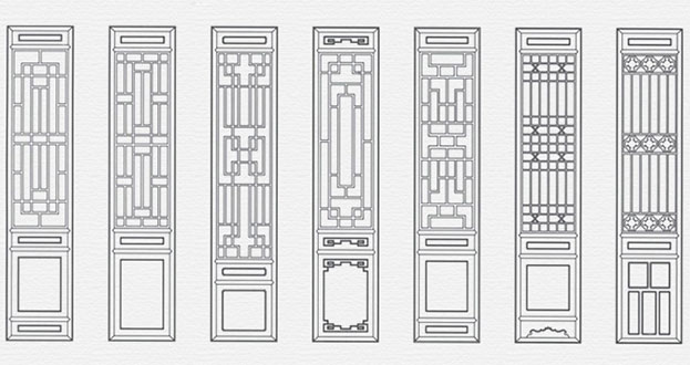 卫辉常用中式仿古花窗图案隔断设计图